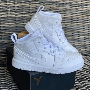 Nike Jordan 1MID TD White Kid`s